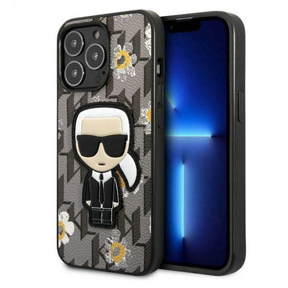 Karl Lagerfeld KLHCP13LPMNFIK1 Husa pentru iPhone 13 Pro / 13 6,1" szary/gri Flower Ikonik Karl