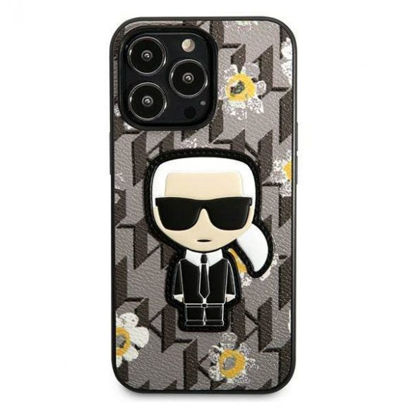 Karl Lagerfeld KLHCP13LPMNFIK1 Husa pentru iPhone 13 Pro / 13 6,1" szary/gri Flower Ikonik Karl