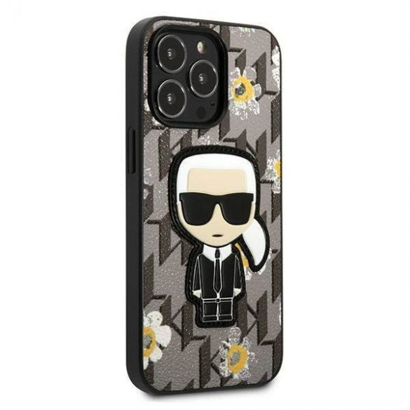 Karl Lagerfeld KLHCP13LPMNFIK1 Husa pentru iPhone 13 Pro / 13 6,1" szary/gri Flower Ikonik Karl