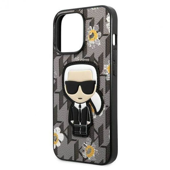 Karl Lagerfeld KLHCP13LPMNFIK1 Husa pentru iPhone 13 Pro / 13 6,1" szary/gri Flower Ikonik Karl