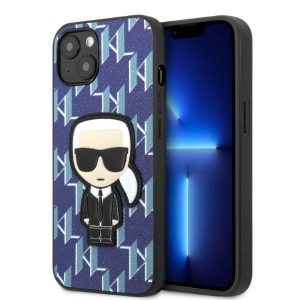 Karl Lagerfeld KLHCP13SPMNIKBL iPhone 13 mini 5,4" husă rigidă niebieski/albastru Husă monogramă Ikonik Patch