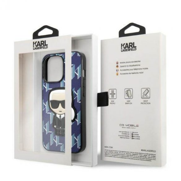 Karl Lagerfeld KLHCP13LPMNIKBL iPhone 13 Pro / 13 6,1" hardcase niebieski/albastru Monogram Ikonik Patch husă