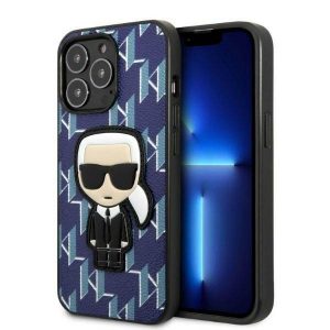 Karl Lagerfeld KLHCP13XPMNIKBL iPhone 13 Pro Max 6,7" hardcase niebieski/albastru Monogram Ikonik Patch husă