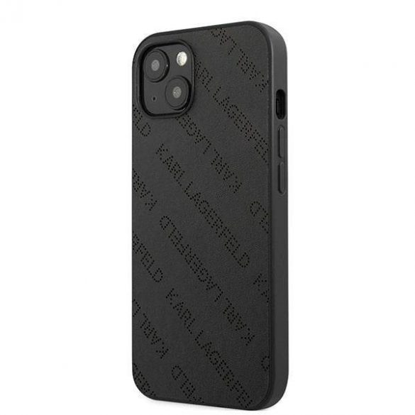 Karl Lagerfeld KLHCP13SPTLK Carcasă rigidă pentru iPhone 13 mini de 5,4 inchi, neagră/czarny, perforată