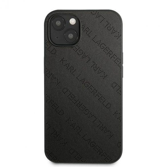 Karl Lagerfeld KLHCP13SPTLK Carcasă rigidă pentru iPhone 13 mini de 5,4 inchi, neagră/czarny, perforată