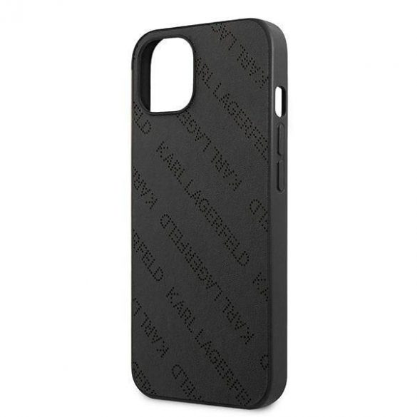 Karl Lagerfeld KLHCP13SPTLK Carcasă rigidă pentru iPhone 13 mini de 5,4 inchi, neagră/czarny, perforată