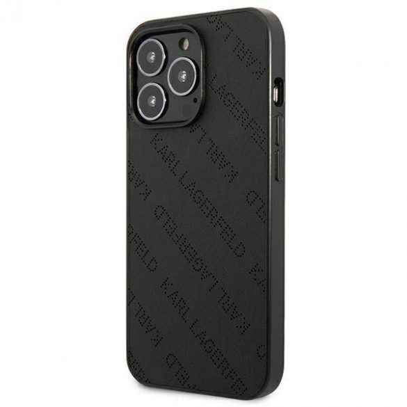 Karl Lagerfeld KLHCP13XPTLK iPhone 13 Pro Max 6,7" hard Husă negru/negru Perforated Allover husă