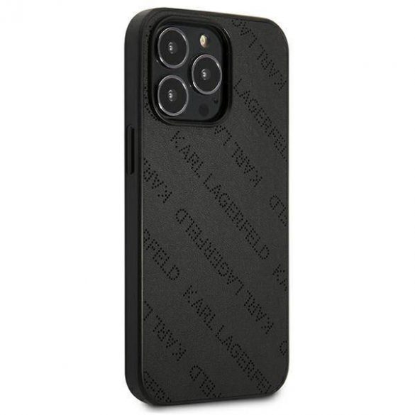 Karl Lagerfeld KLHCP13XPTLK iPhone 13 Pro Max 6,7" hard Husă negru/negru Perforated Allover husă