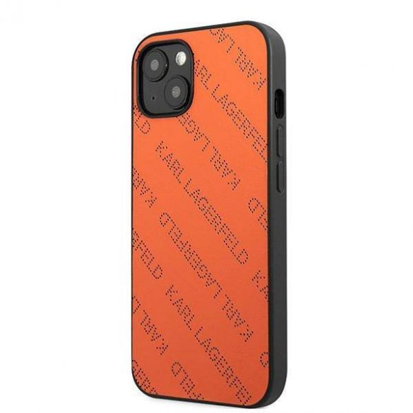 Karl Lagerfeld KLHCP13MPTLO iPhone 13 / 14 / 15 6,1" hardcase pomarańczowy/orange Perforated Allover