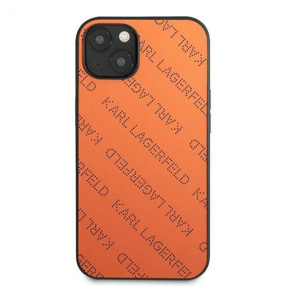 Karl Lagerfeld KLHCP13MPTLO iPhone 13 / 14 / 15 6,1" hardcase pomarańczowy/orange Perforated Allover