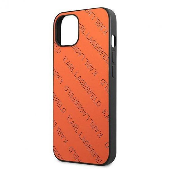 Karl Lagerfeld KLHCP13MPTLO iPhone 13 / 14 / 15 6,1" hardcase pomarańczowy/orange Perforated Allover