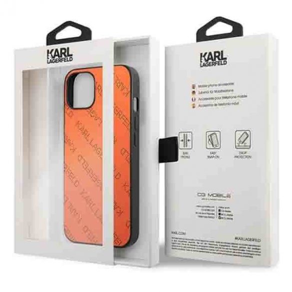 Karl Lagerfeld KLHCP13MPTLO iPhone 13 / 14 / 15 6,1" hardcase pomarańczowy/orange Perforated Allover