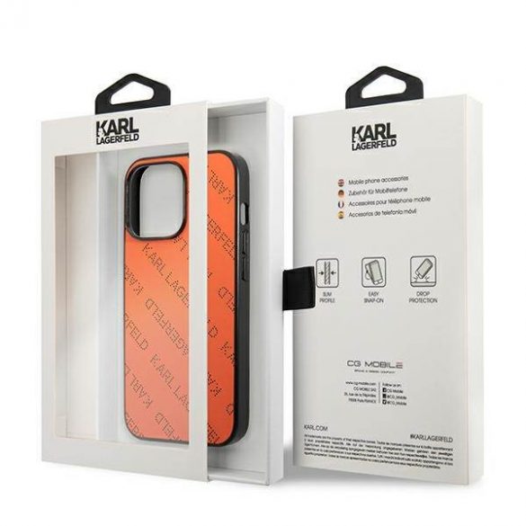 Karl Lagerfeld KLHCP13XPTLO iPhone 13 Pro Max 6,7" hard Husă pomarańczowy/orange Perforated Allover husă