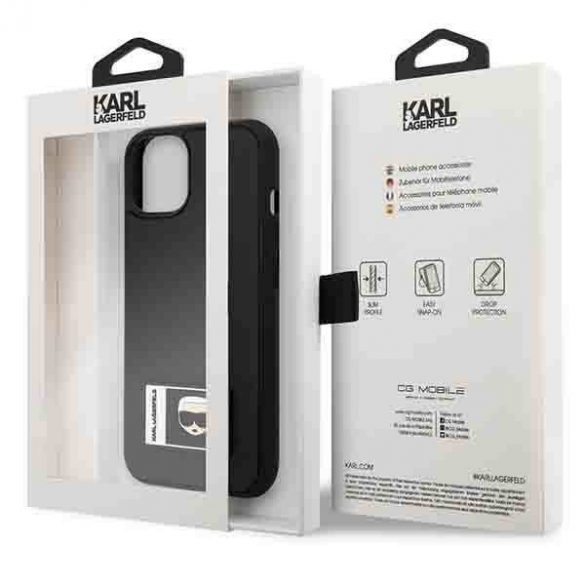 Karl Lagerfeld KLHCP13M3DKPK iPhone 13 / 14 / 15 6,1" czarny/negru hardcase Ikonik Patch