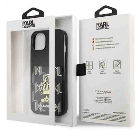 Karl Lagerfeld KLHCP13MCANCNK iPhone 13 / 14 / 15 6,1" hardcase czarny/negru Slot pentru carduri Karlimals