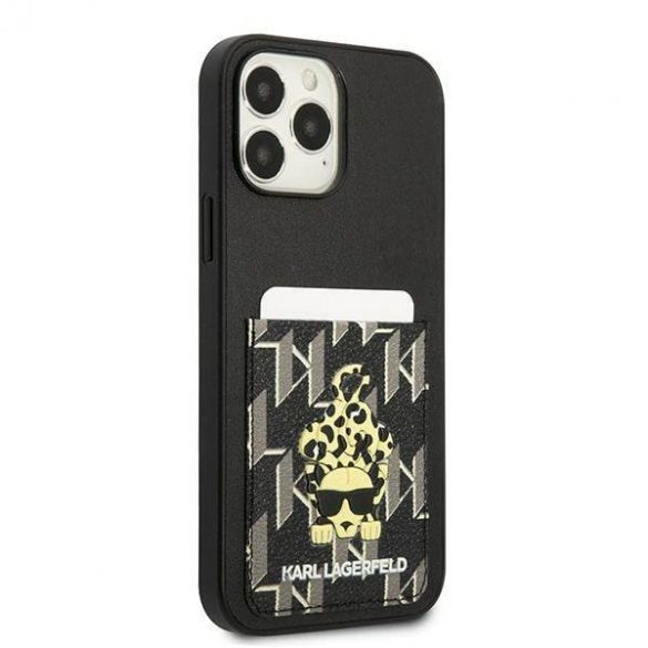 Karl Lagerfeld KLHCP13XCANCNK Carcasă rigidă pentru iPhone 13 Pro Max 6,7" negru/negru Karlimals cu slot pentru carduri