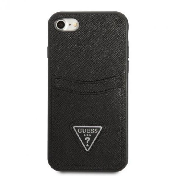 Guess GUHCI8PSATPK iPhone 7/8 SE 2020 / SE 2022 hardcase czarny/negru hardcase Saffiano Triangle Logo Carslot