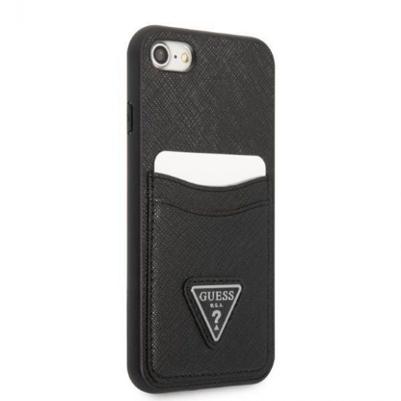 Guess GUHCI8PSATPK iPhone 7/8 SE 2020 / SE 2022 hardcase czarny/negru hardcase Saffiano Triangle Logo Carslot