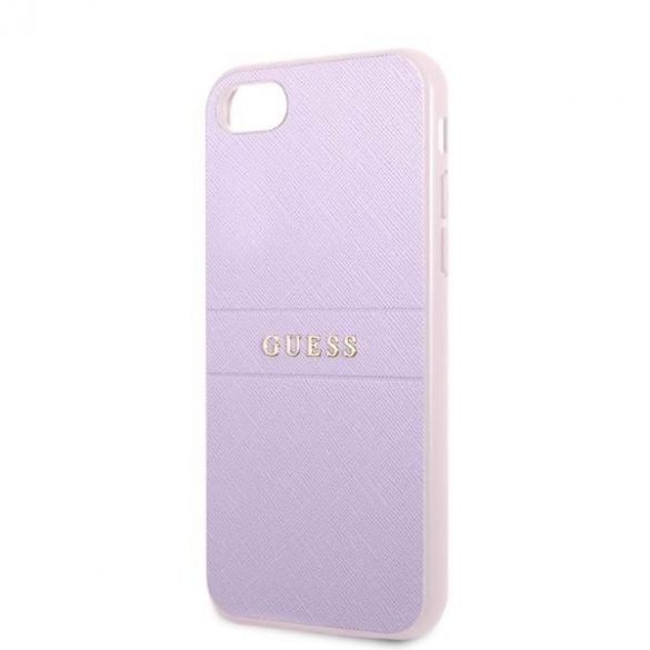 Guess GUHCI8PSASBPU Carcasă rigidă pentru iPhone 7/8 / SE 2020 / SE 2022 fioletowy/violet Saffiano Hot Stamp & Metal Logo