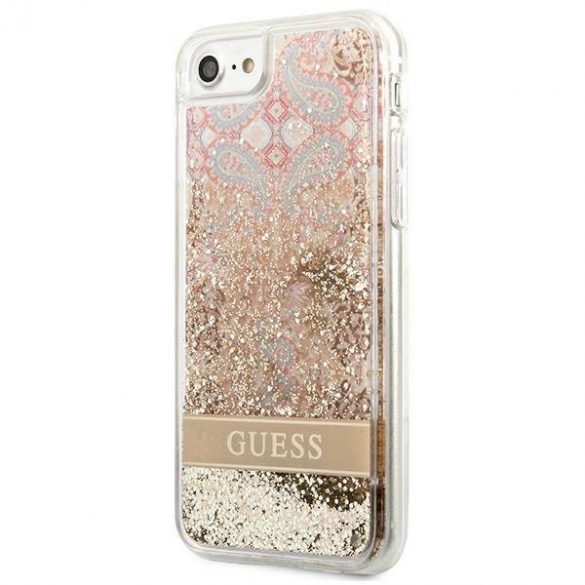 Guess GUHCI8LFLSD iPhone SE 2022 / SE 2020 / 7 / 8 zloty/aurie husă rigidă Paisley Liquid Glitter