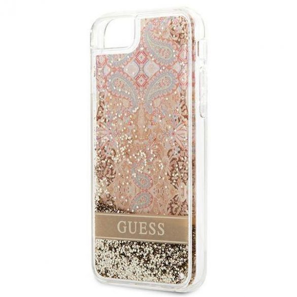 Guess GUHCI8LFLSD iPhone SE 2022 / SE 2020 / 7 / 8 zloty/aurie husă rigidă Paisley Liquid Glitter