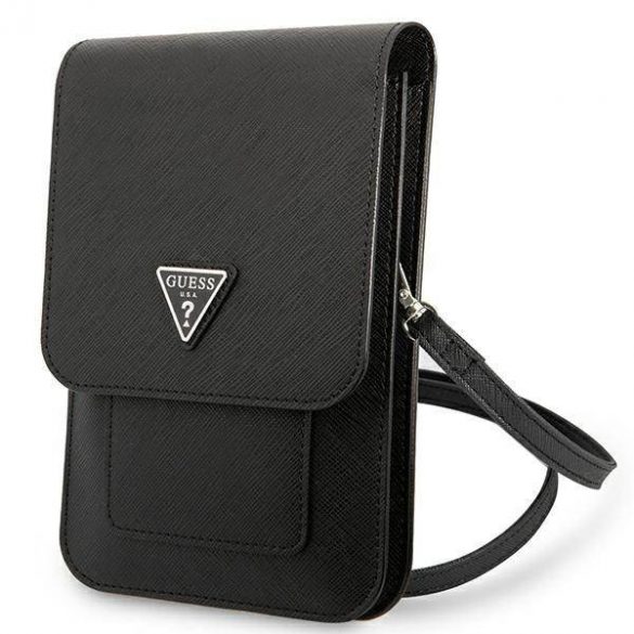 Guess Geantă  GUWBSATMBK negru/negru Saffiano Triangle