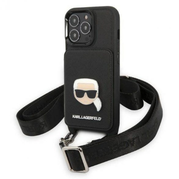 Karl Lagerfeld KLHCP13LSAKHPK iPhone 13 Pro / 13 6,1" hard Husă Saffiano Metal Karl Head husă