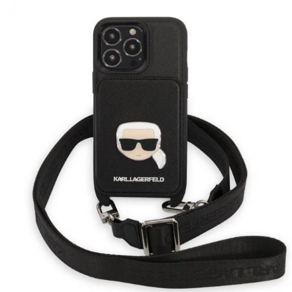 Karl Lagerfeld KLHCP13LSAKHPK iPhone 13 Pro / 13 6,1" hard Husă Saffiano Metal Karl Head husă