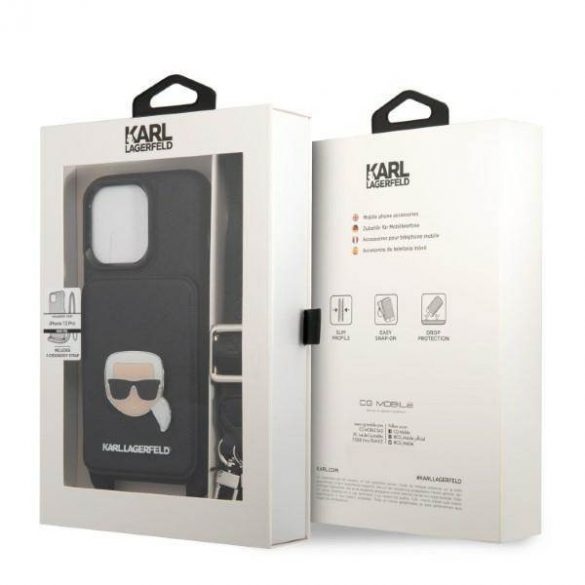 Karl Lagerfeld KLHCP13LSAKHPK iPhone 13 Pro / 13 6,1" hard Husă Saffiano Metal Karl Head husă