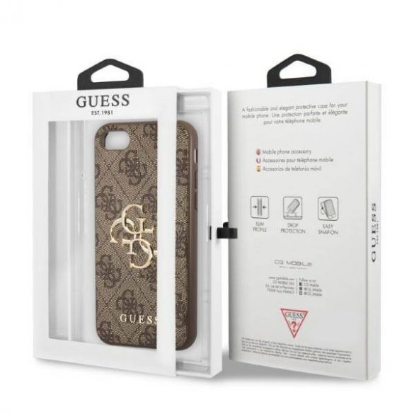 Guess GUHCI84GMGBR iPhone 7/8/SE 2020/2022 maro/maro închis 4G Big Metal Logo husă