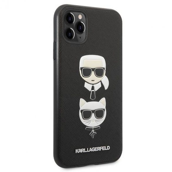 Karl Lagerfeld KLHCN58SAKICKCBK iPhone 11 Pro 5,8" carcasă rigidă/neagră Saffiano Karl&Choupette Head