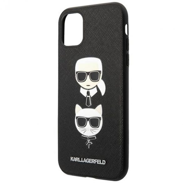 Karl Lagerfeld KLHCN58SAKICKCBK iPhone 11 Pro 5,8" carcasă rigidă/neagră Saffiano Karl&Choupette Head