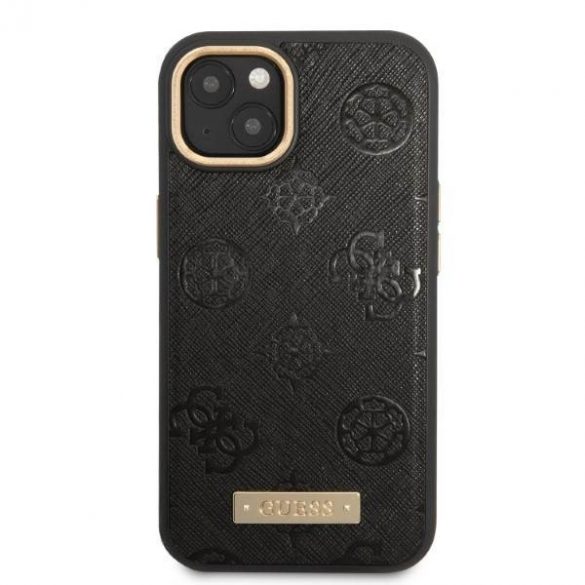 Guess GUHMP13MSAPSTK iPhone 13 / 14 / 15 6.1" carcasă rigidă/neagră Bujor Placă cu logo MagSafe