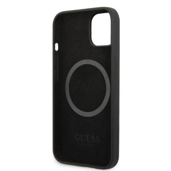 Guess GUHMP13SSPLK Husă rigidă pentru iPhone 13 mini 5,4" czarny/negru Placă cu logo din silicon Husă MagSafe