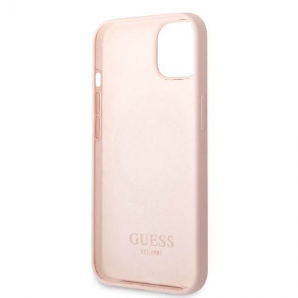 Guess GUHMP13SSBPLP iPhone 13 mini 5,4" husă rigidă rożowy/roz Husă cu placă cu logo din silicon Husă MagSafe