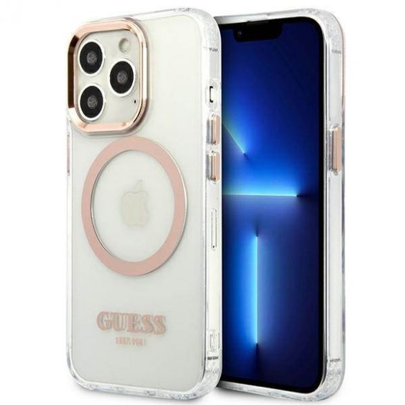 Guess GUHMP13LHTRMD Husă rigidă pentru iPhone 13 Pro / 13 de 6,1" złoty/aurie Husă Metal Outline Magsafe