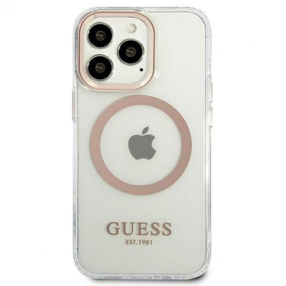 Guess GUHMP13LHTRMD Husă rigidă pentru iPhone 13 Pro / 13 de 6,1" złoty/aurie Husă Metal Outline Magsafe