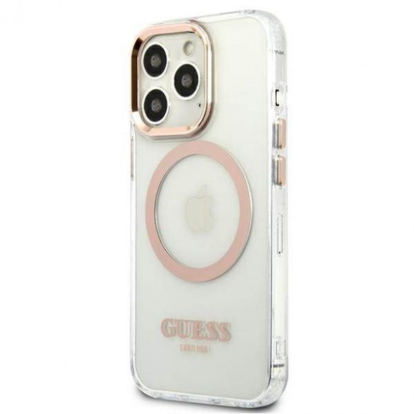 Guess GUHMP13XHTRMD Husă rigidă pentru iPhone 13 Pro Max, 6,7" złoty/aurie Husă Metal Outline Magsafe