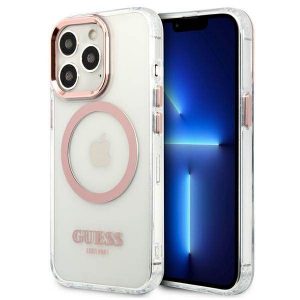 Guess GUHMP13LHTRMP iPhone 13 Pro / 13 6,1" husă rigidă rożowy/roz Husă Metal Outline Magsafe