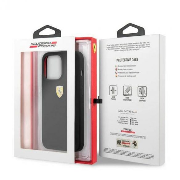 Ferrari FESSIHMP13XBK iPhone 13 Pro Max 6,7" carcasă rigidă/neagră Husă silicon MagSafe