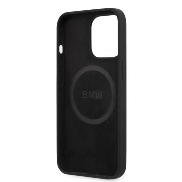 Etui BMW BMHMP13LSLBLBK Carcasă rigidă pentru iPhone 13 Pro / 13 6,1" czarny/negru Silicon Signature Logo Magsafe