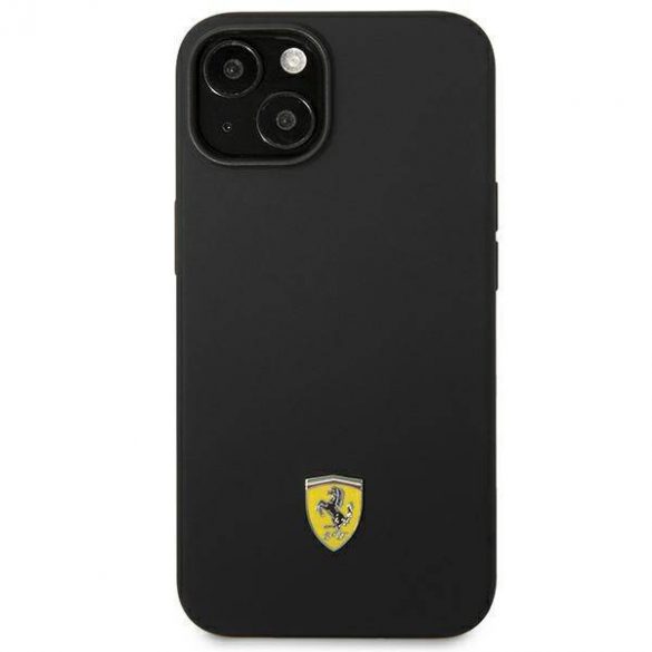 Ferrari FEHCP14SSIBBK iPhone 14 / 15 / 13 6.1" carcasă rigidă/neagră Silicone Metal Logo