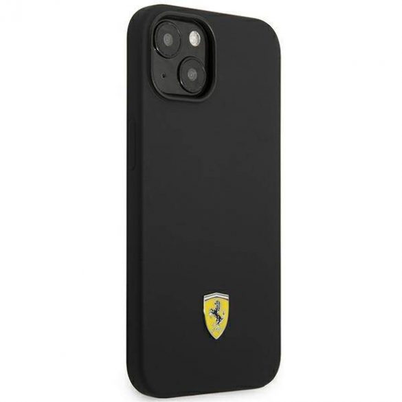 Ferrari FEHCP14SSIBBK iPhone 14 / 15 / 13 6.1" carcasă rigidă/neagră Silicone Metal Logo