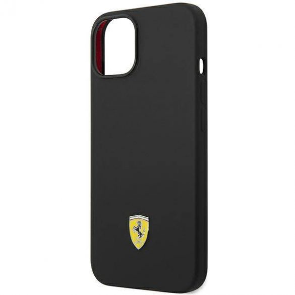 Ferrari FEHCP14SSIBBK iPhone 14 / 15 / 13 6.1" carcasă rigidă/neagră Silicone Metal Logo