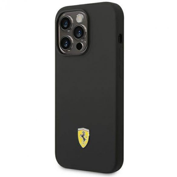 Ferrari FEHCP14LSIBBK iPhone 14 Pro 6,1" carcasă rigidă/neagră Husă siliconă metal cu logo