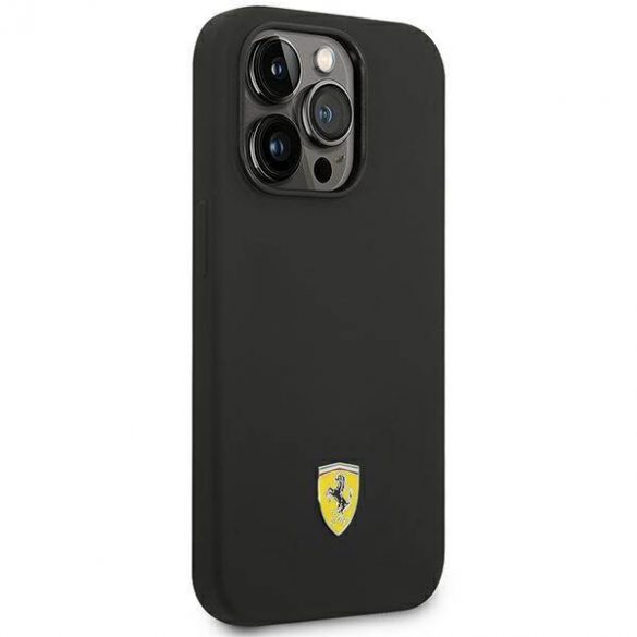 Ferrari FEHCP14LSIBBK iPhone 14 Pro 6,1" carcasă rigidă/neagră Husă siliconă metal cu logo