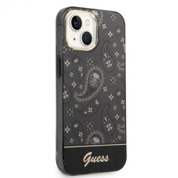 Guess GUHCP14MHGBNHK Husă rigidă pentru iPhone 14 Plus / 15 Plus de 6,7 inchi/negru Bandana Paisley