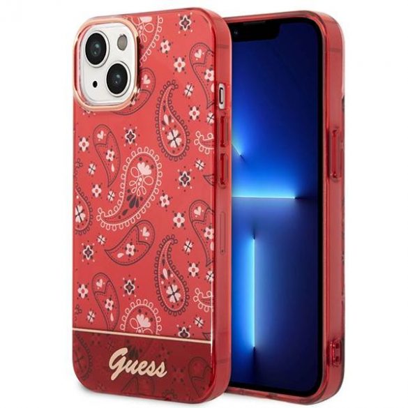 Guess GUHCP14SHGBNHR iPhone 14 / 15 / 13 6.1" czerwony/rosu hardcase Bandana Paisley