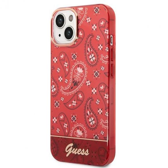 Guess GUHCP14SHGBNHR iPhone 14 / 15 / 13 6.1" czerwony/rosu hardcase Bandana Paisley