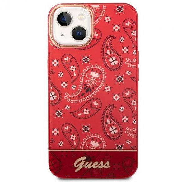 Guess GUHCP14SHGBNHR iPhone 14 / 15 / 13 6.1" czerwony/rosu hardcase Bandana Paisley